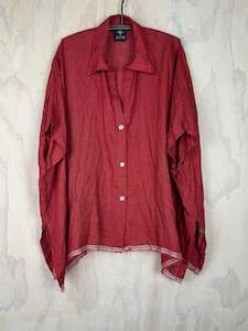 Juna Spring 26: Juna Slit Shirt | Rouge  Linen Gauze