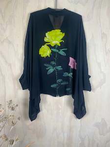 Tops Summer 22 23: Drape Bomber | Black Rose