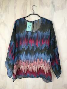 Vesta Silk Tee Top - Feather