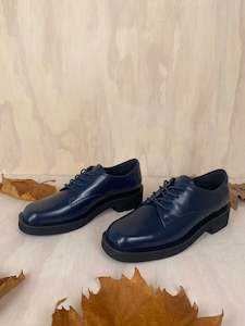 Winter Boots Bags 24: Minx “Danny” - Ink Patent Lace up