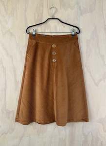 Vesta Corduroy Bias Skirt - Caramel