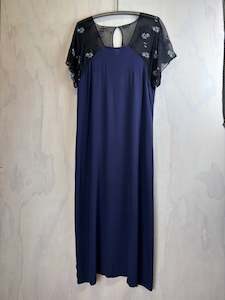Vesta Mezzo Maxi Dress -  Indigo and Silk