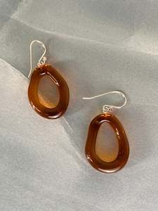 Organic Glass Earrings | Amber