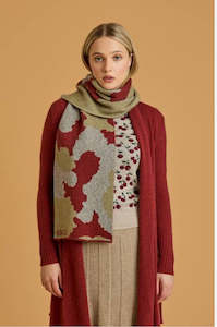 Knitwear 25: Elka Cashmere Possum Camo Scarf | Bordeaux