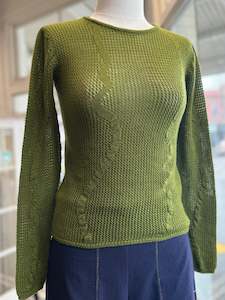 Merino: Slow Mesh Top | Algae Green