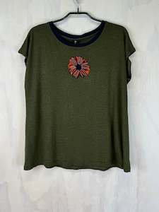 100 Under: Pluto Alice T |  Khaki Linen Flower