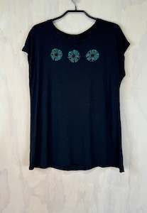 100 Under: Pluto Alice T |  Navy Bamboo Triple Flower