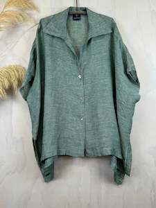 Juna Slit Shirt | Forest Linen