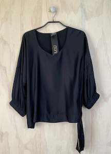 Juna Sash Demelza Top-Black Satin