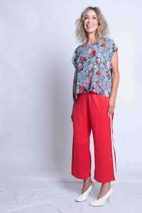 Sheryl May Culottes | Red with Racing Stripe