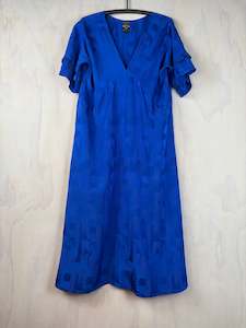 Vesta  Ruffle Virginia Dress - Cobalt