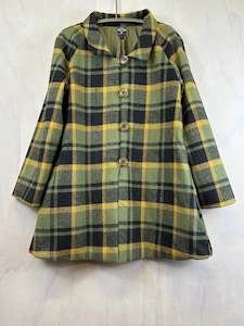 Vesta Winter Pea Coat  - Amber and sage check