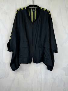 Juna Cargo Bomber | Noir Linen - Citrine Stripe