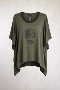Juna Moss Teal Rose Drape T