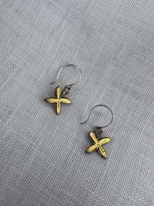 Gold gilded Frangipani Hooks by Michele Johnson