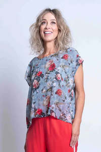 Sheryl May Dove Silk Top