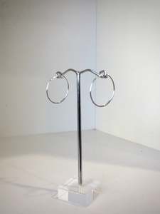 Small Silver Hoop Earrings -  30mm diameter
