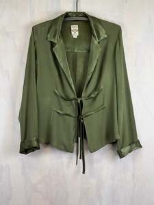 Vesta Tie Gala Jacket - Sage Crepe sateen