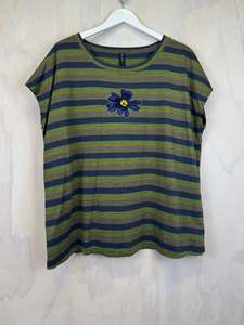Pluto Alice Top | Olive Ink Stripe Daisy