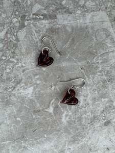 Jewellery 2026: Glass Heart Earrings - Ruby