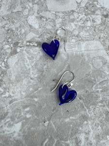 Jewellery 2026: Glass Heart Earrings - Lapis