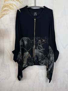 Juna Drape Bomber | Black Swallow