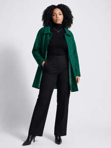 New Arrivals Winter 26: Vesta Winter Pea Coat  - Emerald wool