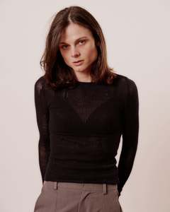 Slow Mesh Top | Deep Black