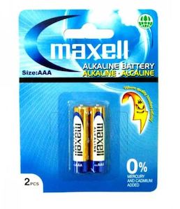 Maxell AAA Alkaline Batteries 2 Pack LR03GD-2B