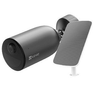 Security: EZVIZ 2MP (2K) WiFi Outdoor Single Security Camera with Solar Panel Bundle. 5200