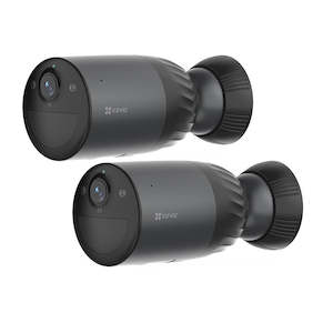 Security: EZVIZ 8MP (4K) 2-Pack BC1C Outdoor IP65 Security Camera Bundle. 10400mAh Battery