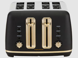 Morphy Richards Ascend Soft Gold 4-Slice Toaster - Satin Black MRSGT4B
