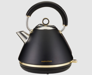 Morphy Richards Ascend Soft Gold Traditional Pyramid Kettle - Black MRSGK15B