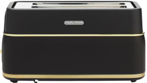 Morphy Richards Signature Soft Gold 4 Slice Long Slot Toaster - Matte Black
