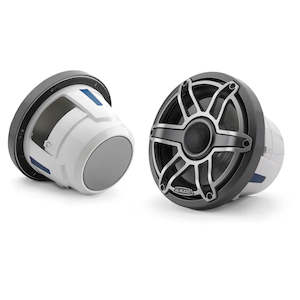 School: Jl Audio M6-880X-S-Gmti 8.8" Marine Coaxial Speakers Gray Titanium Sport Grille