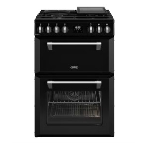 Highest: Belling 60cm Dual Fuel Freestanding Oven with 4 Burner Gas Cooktop - Black