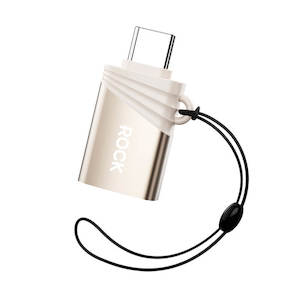 Chargers Power Accessories: Rock USB to Type-C Male OTG Adapter with Lanyard