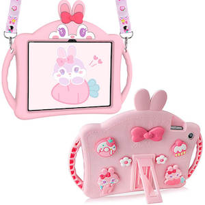 iPad 10th 10.9 2022 Cute Rabbit Protection Case with Foldable Kickstand