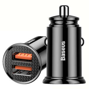 Baseus Mini Dual USB Fast Car Charger 30W