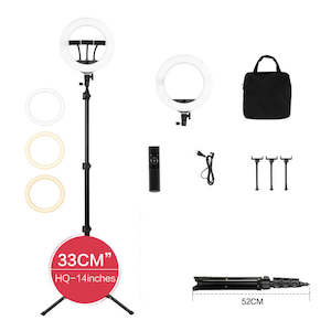 HQ 14 inch(33cm) LED Soft Ring Light with 1.9M Tripod Stand & 3 Phone Holders