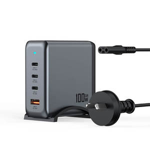 Chargers Power Accessories: VFAN PD 100W 4 in 1 GaN Fast Charger Station with 1.8m AC Power Cord AU9