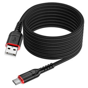 Cables: Hoco Nylon Braided Charging Cable USB to Type-C 2m 3A X59