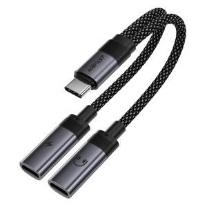 Cables: Acefast USB-C Dual Port Adapter for Simultaneous Charging and Earphone Use J14