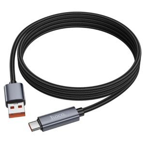 Cables: Hoco LED Power Display Durable Nylon Braided Type-C to USB-A Cable 1m X112