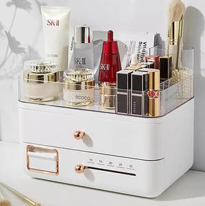 Smart Gadgets: Mobie Smart Timer Double Layer Makeup Organizer with Cotton Pad Storage Dispenser E2372