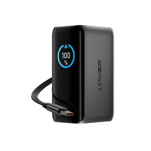 Power Banks: Acefast 10000mAh 45W Power Bank with Retractable Cable and TFT Display M37