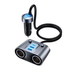 Car Charger: Acefast 152W 7 Port Dual Cigar Lighter Car Charger with Independent Switches B22