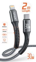Products: VFAN X22 Fast Charge and sync Cable USB-C to Lightning