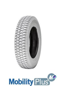 Mobility Scooter Accessories: Mobility Scooter Tyre 3.00-4 Grey with Square Edge & Chevron Tread - Reliable Grip & Comfort