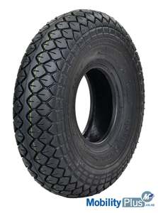 Mobility Scooter Accessories: Mobility Scooter Tyre 3.00-4 Black with Round Edge & Diamond Tread - Reliable Grip & Comfort